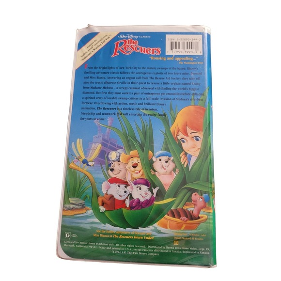 The Rescuers VHS Black Diamond, Vintage Disney Classic, Collectible Tape - Picture 3 of 3